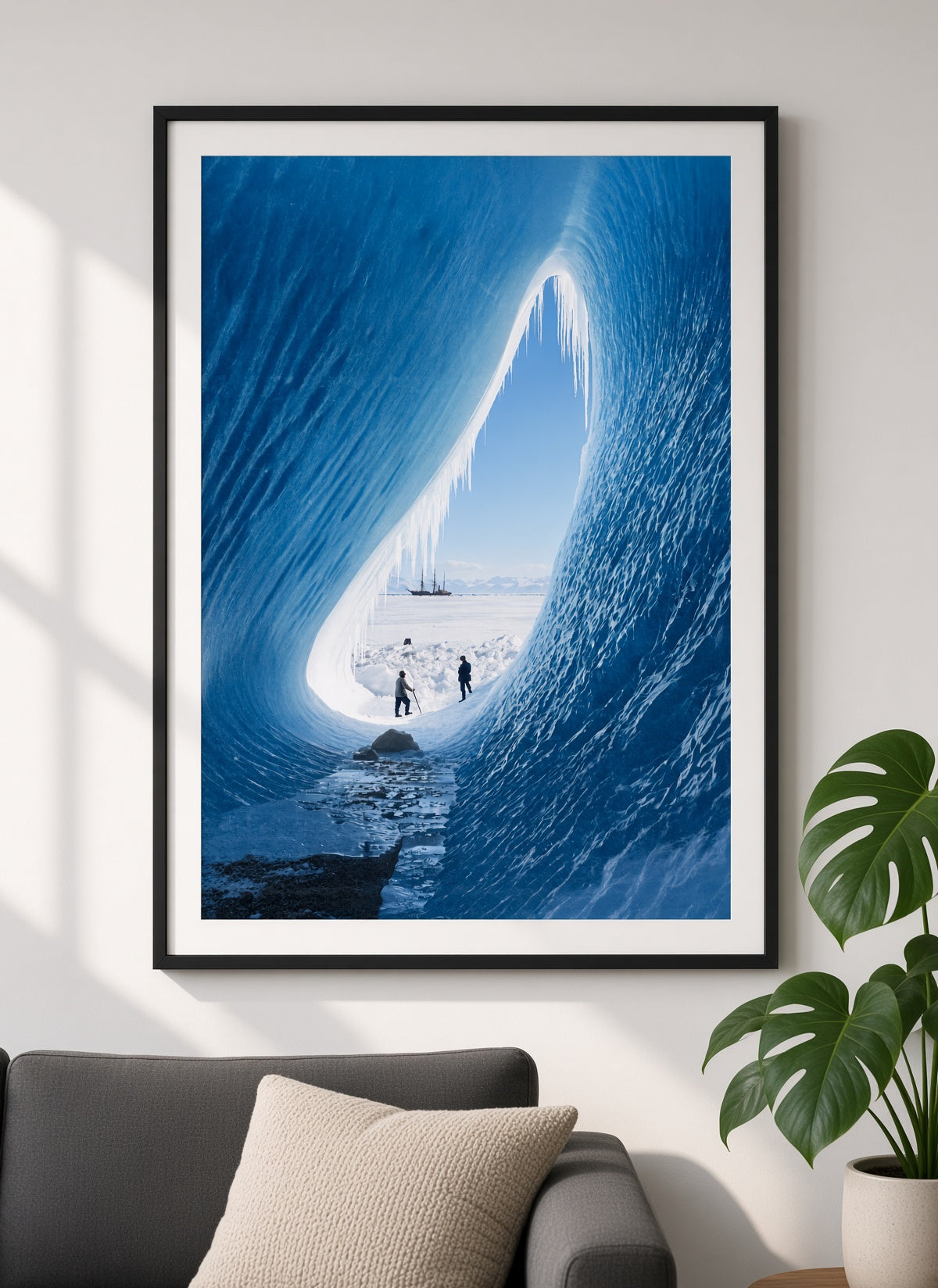Grotto in an Iceberg – 1911 Antarctica (Colorized) | Herbert Ponting